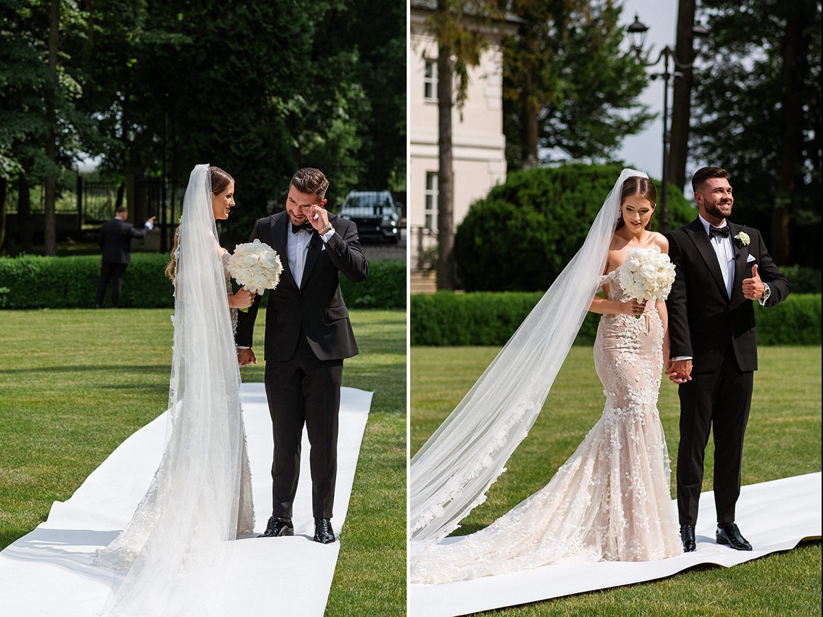 zdjęcia ślubne fotografia ślubna elegancki klasyczny glamour ślub Pałac Mała Wieś 5czwartych Agnieszka Rusinowska