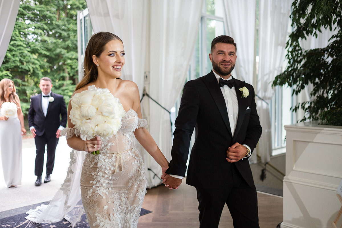 zdjęcia ślubne fotografia ślubna elegancki klasyczny glamour ślub Pałac Mała Wieś 5czwartych Agnieszka Rusinowska