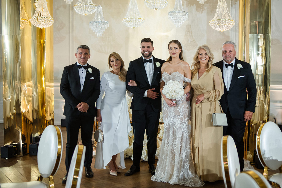 zdjęcia ślubne fotografia ślubna elegancki klasyczny glamour ślub Pałac Mała Wieś 5czwartych Agnieszka Rusinowska